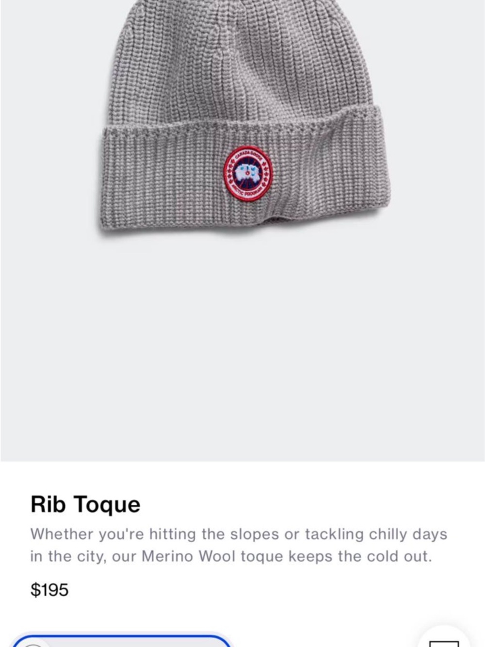Canada Goose Grey Ribbed Knit Beanie in good condition - Picture 5 of 5